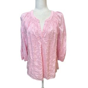 Crown & Ivy Light Pink Floral Blouse